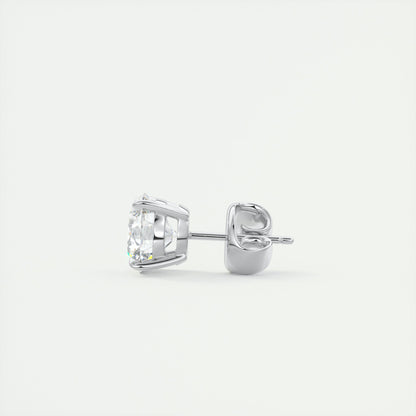 1.0 CT Round Solitaire CVD G/VS Diamond Earrings